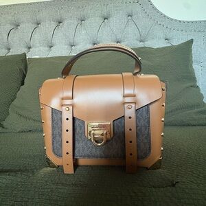 Michael Kors Brown and Gray Crossbody Bag